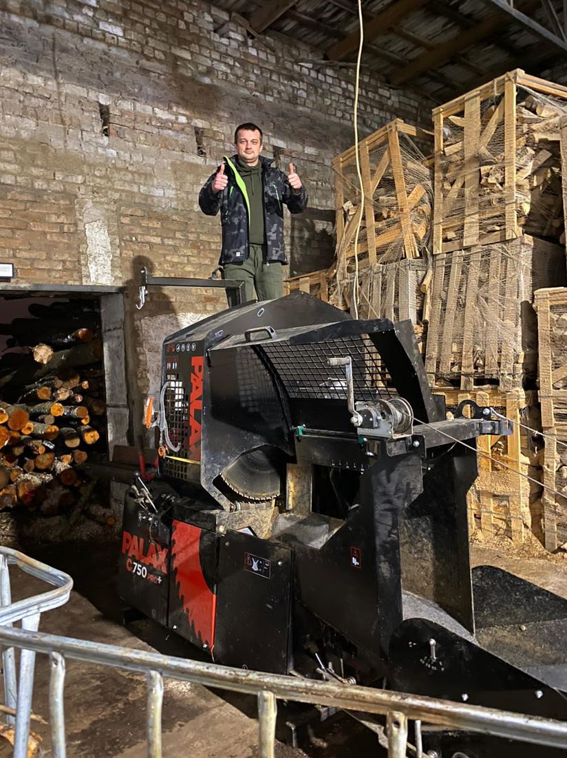SIA Baltic Timber's Owner Guntis Arbidans Is Happy With His Palax C750 Firewood Processor.