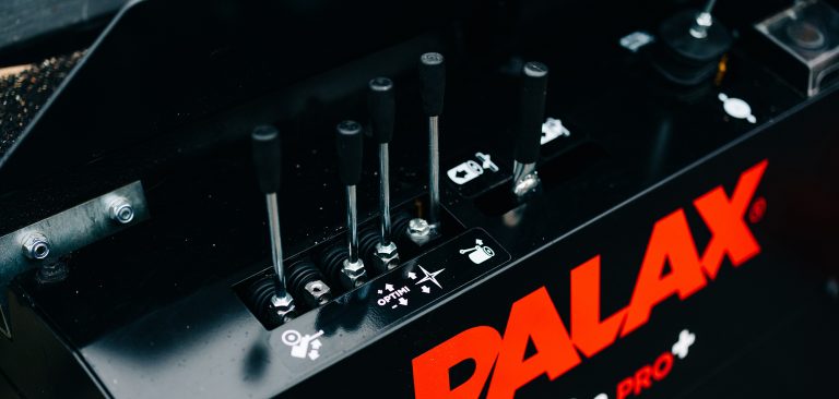 Palax C900.2 firewood processor's joystick control.