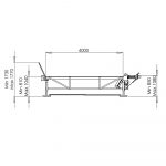 The dimensions of the Palax Mega log table (in front).