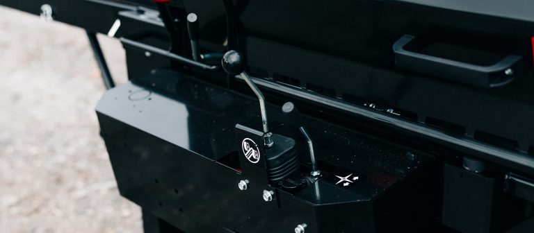 Palax D360 Firewood Processor's hydraulic joystick.