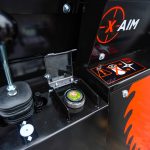 Palax X-Aim's touch encoder locates next to the hydraulic joystick.